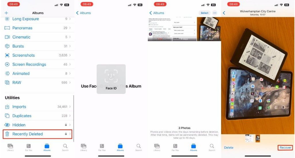 青云谱苹果14维修分享 iPhone14 上恢复已删除的照片 