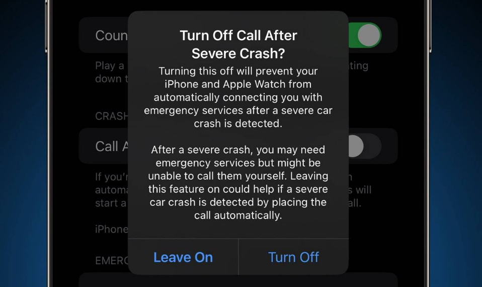 青云谱苹果14维修分享 iPhone 14 和 Apple Watch 上关闭崩溃检测 