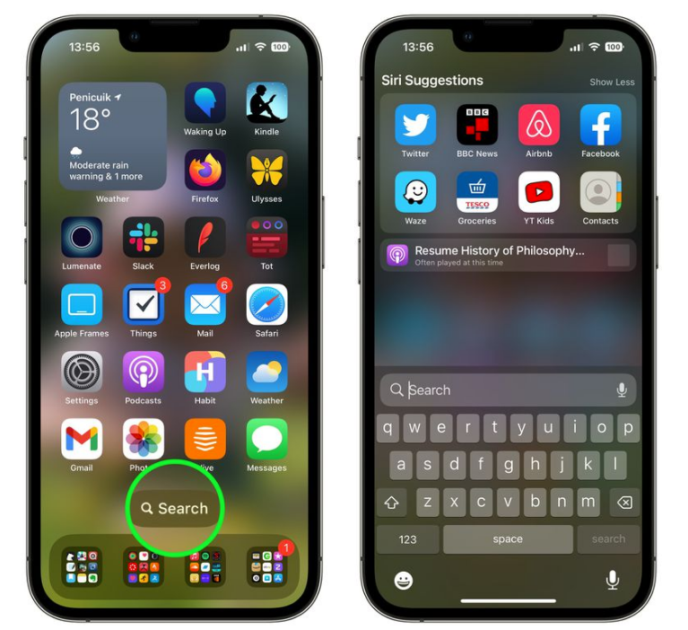 青云谱苹果手机维修分享升级到 iOS 16 后，如何删除主屏幕上的搜索按钮 