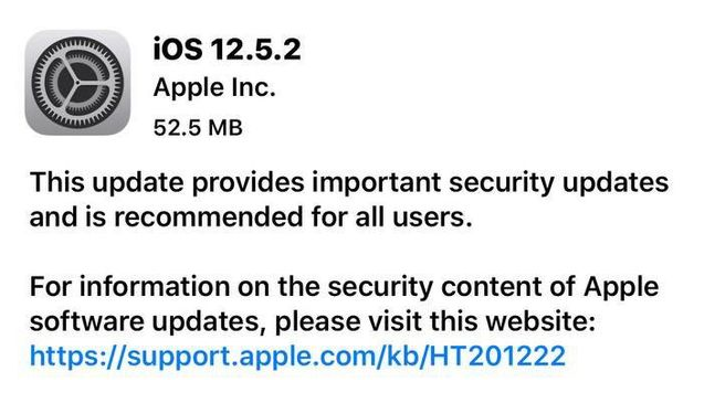 青云谱苹果手机维修分享iOS12.5.2发布，建议所有老苹果用户安装 